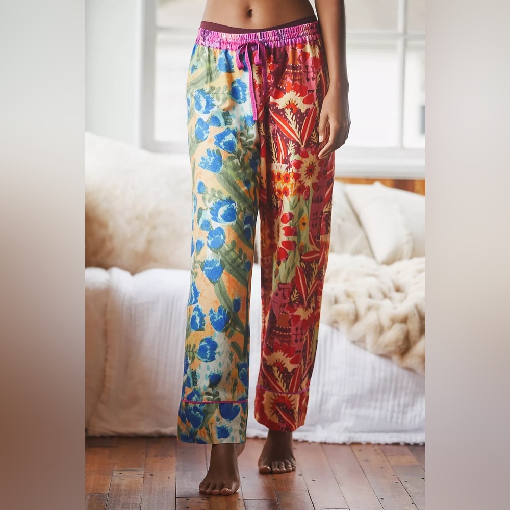 Roeqiya x Anthropologie Fris Garden Bloom Flannel Pajama Pants